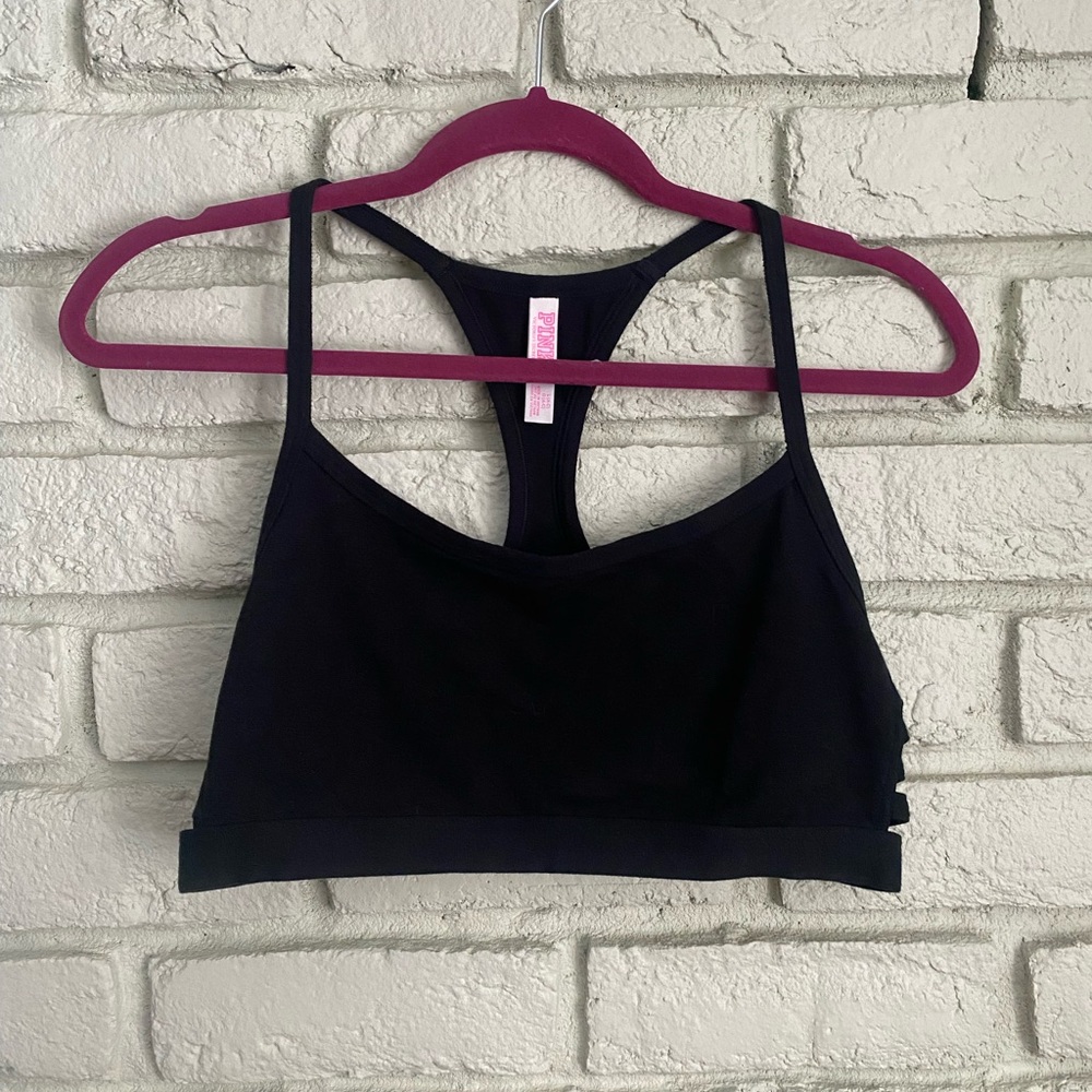 Victoria's Secret Black Racerback Sports Bra